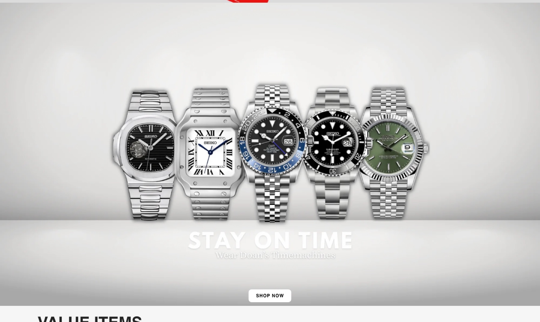 Doan's Time Machines, website homepage